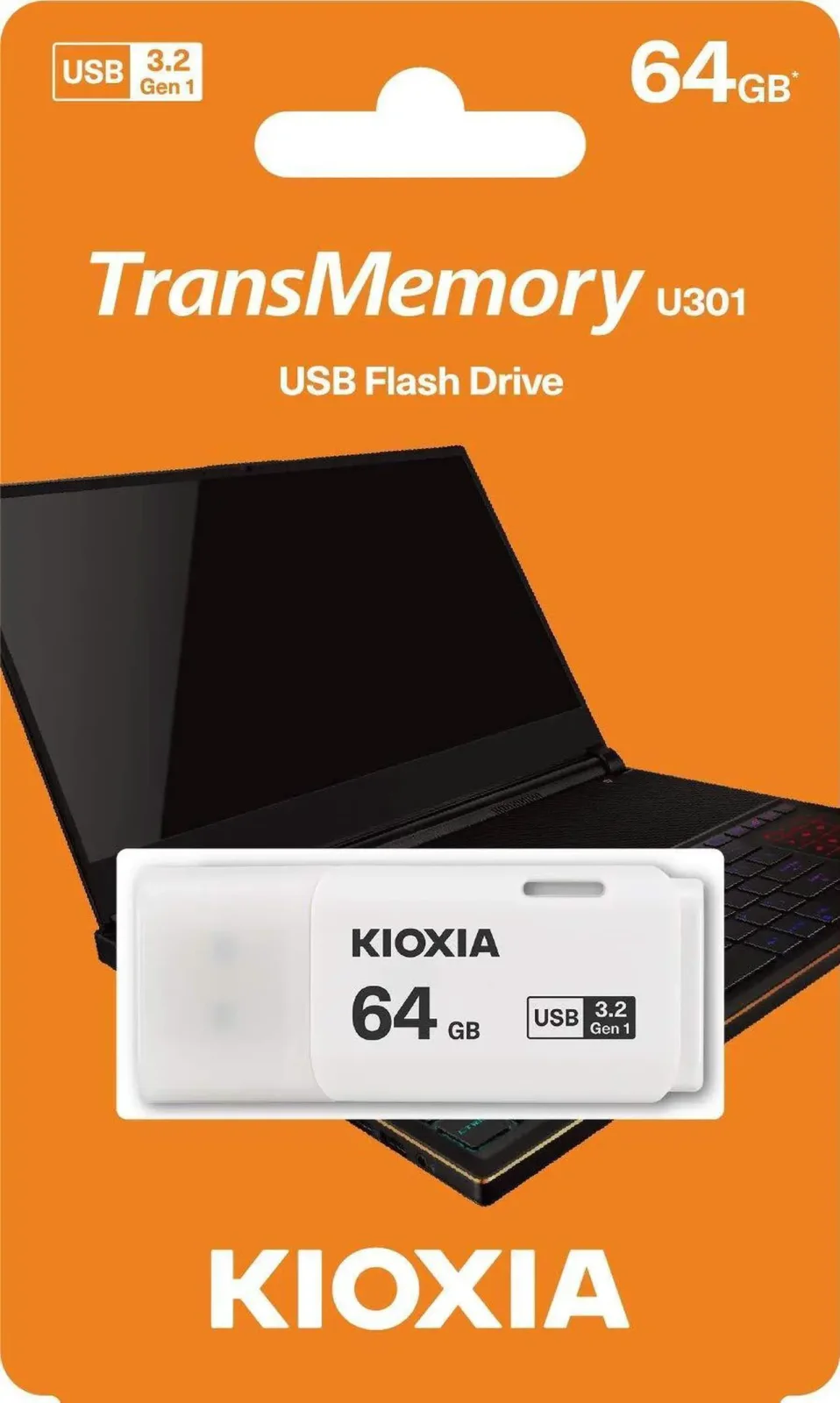 KIOXIA LU301W064GG4 TransMemory U301 USB3.2 Gen 1 - white