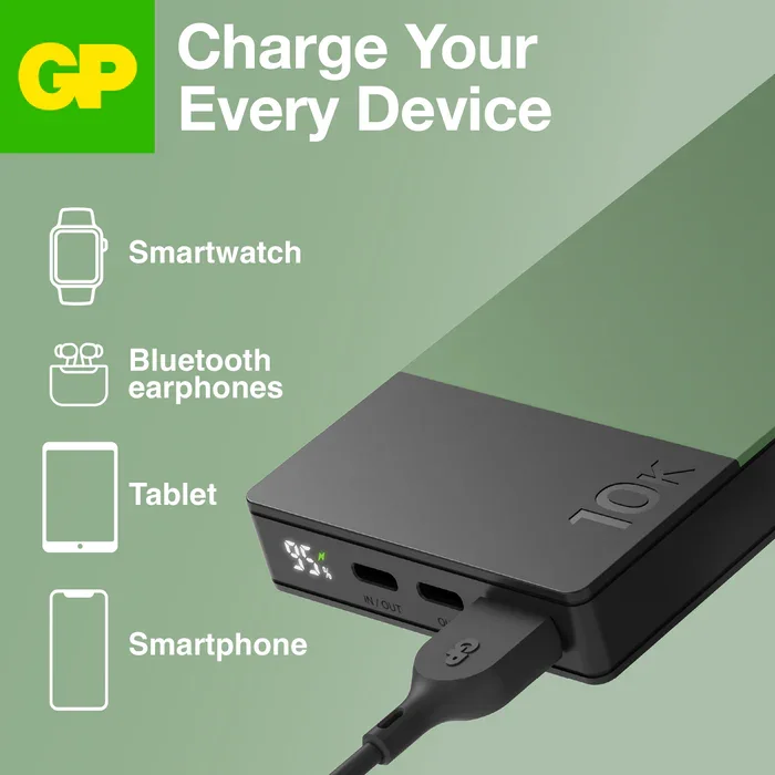 GP Batteries GPACCM10C000 M2+ PowerBank 10,000mAh (Green) view 2