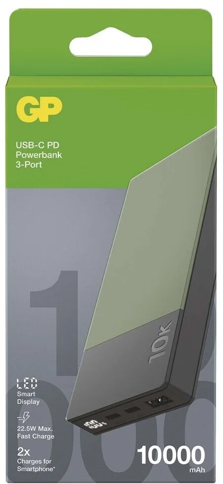 GP Batteries GPACCM10C000 M2+ PowerBank 10,000mAh (Green)