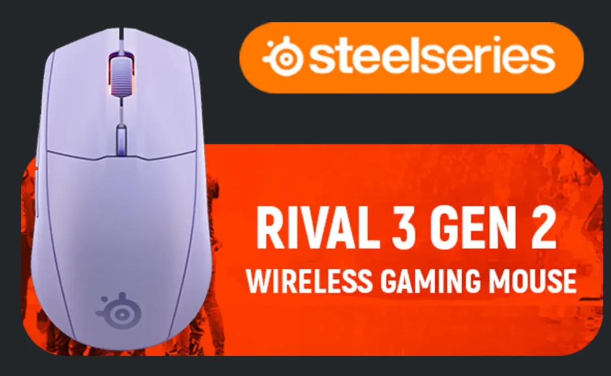 SteelSeries 62525 Rival 3 Gen 2 Wireless Gaming Mouse – Lavender