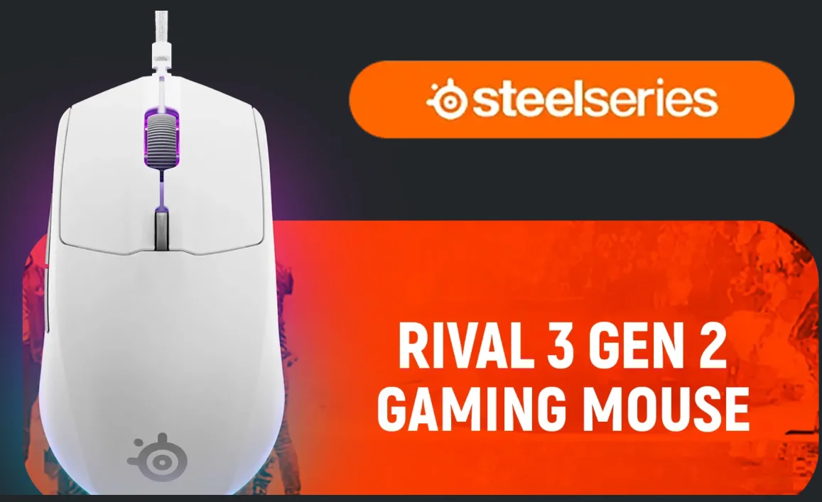 SteelSeries 62516 Rival 3 Gen 2 Wired Gaming Mouse – White