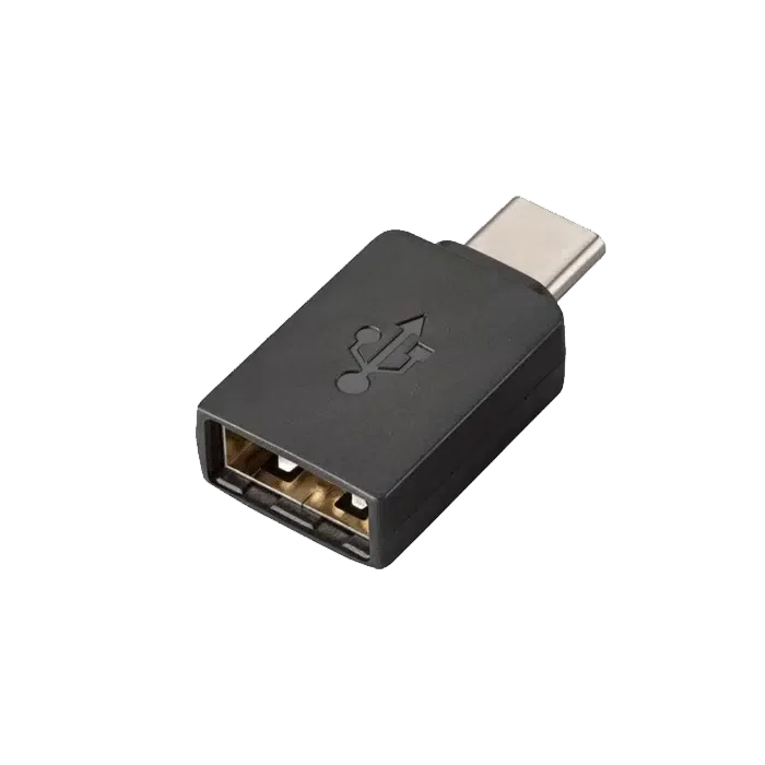 Hp Poly USB-A to C Adptr Poly Data Transfer Adapter - 1 - 1 x 4 -pin USB Type A - 1 x 24 -pin USB Type C - Black