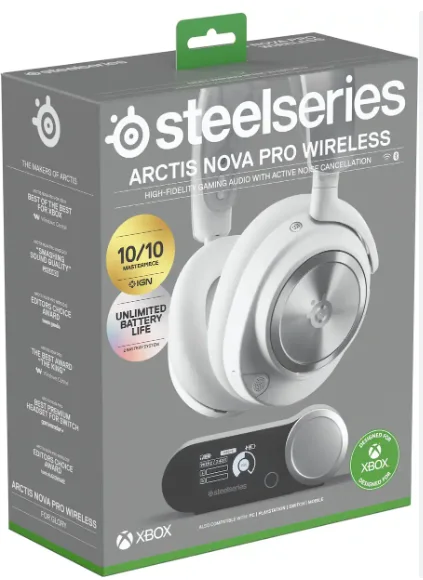 SteelSeries 61525 Arctis Nova Pro Wireless X Gaming Headset for Xbox + Infinity Power System (White)