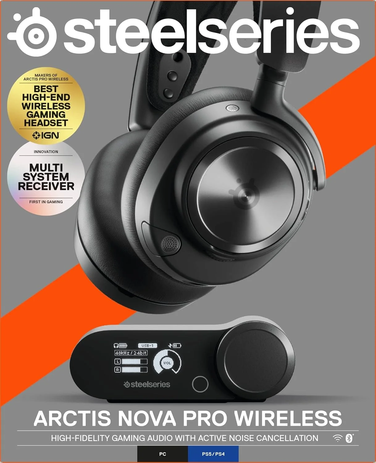 SteelSeries 61520 Arctis Nova Pro Wireless Gaming Headset + Infinity Power System (Black)