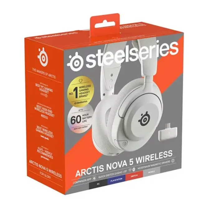 SteelSeries 61671 Arctis Nova 5 Wireless Gaming Headset (White)