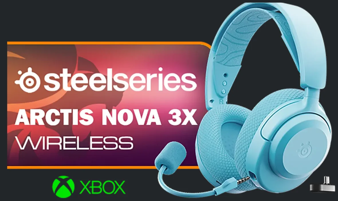 SteelSeries 61691 Arctis Nova 3X Wireless Gaming Headset for Xbox (Aqua)