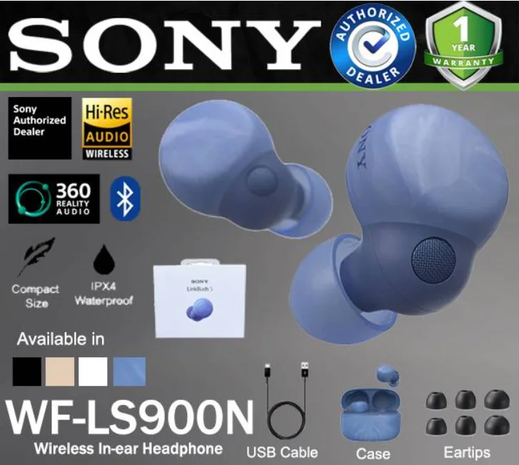 Sony WF-LS900N LinkBuds S Truly Wireless Noise-Canceling Earbuds (Blue)