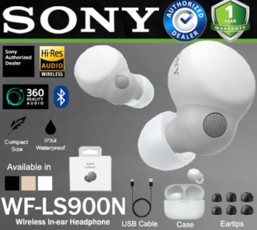 Sony WF-LS900N LinkBuds S Truly Wireless Noise-Canceling Earbuds (White)
