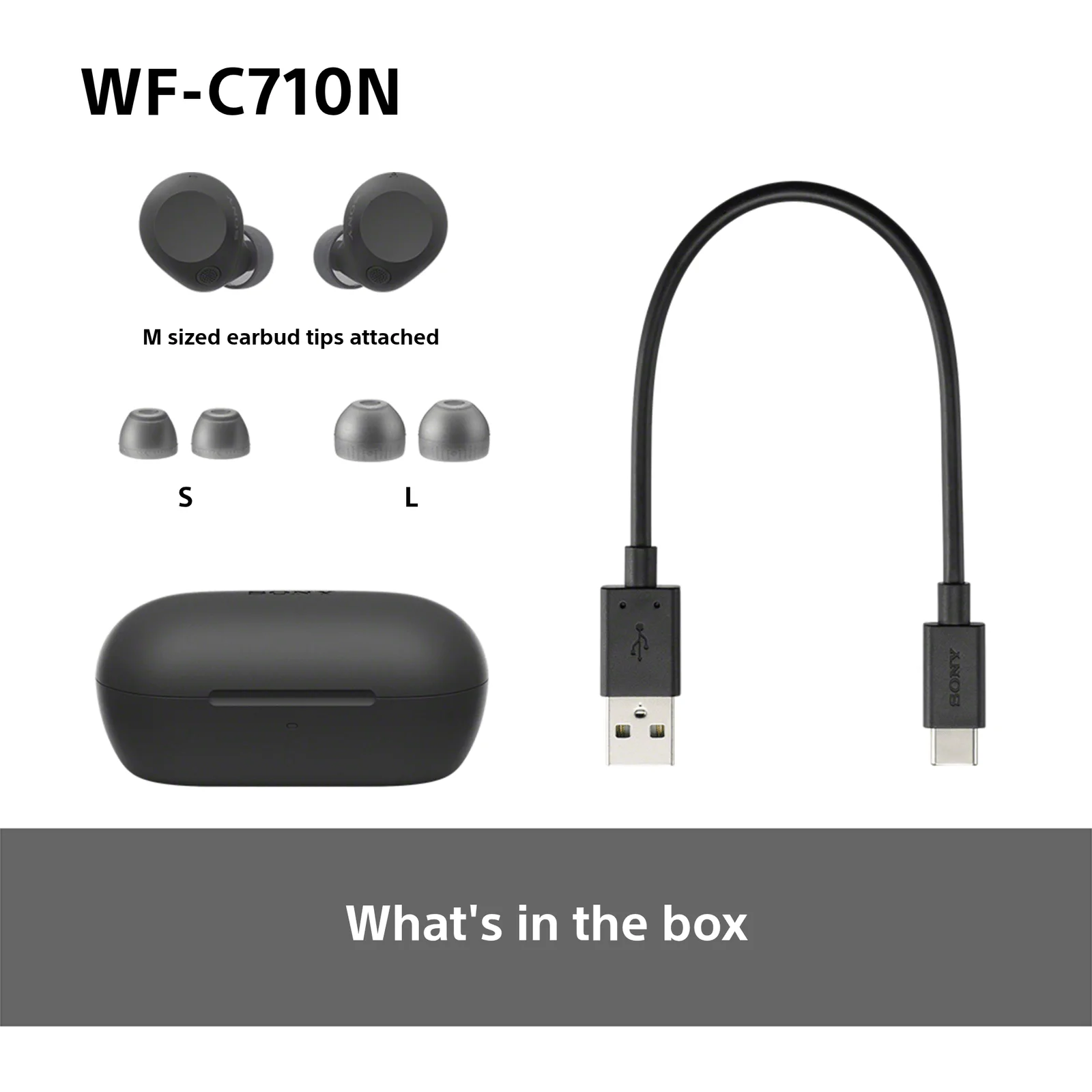 Sony WF-C710N Truly Wireless Noise-Canceling Earbuds (Black) view 2