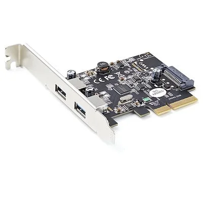 Startech.Com 2 Port USB 3.1 PCI-e Card - 2x A - 10Gbp StarTech.com USB Adapter - PCI Express 3.0 x4 - Plug-in Card - Black - UASP Support - 2 Total USB Port(s) - 2 USB 3.1 Port(s) - PC, Linux, Mac