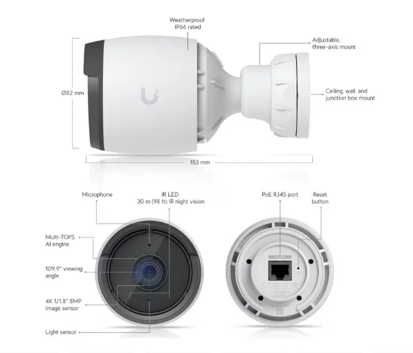 Ubiquiti UVC-G6-Bullet-W G6 Bullet view 2