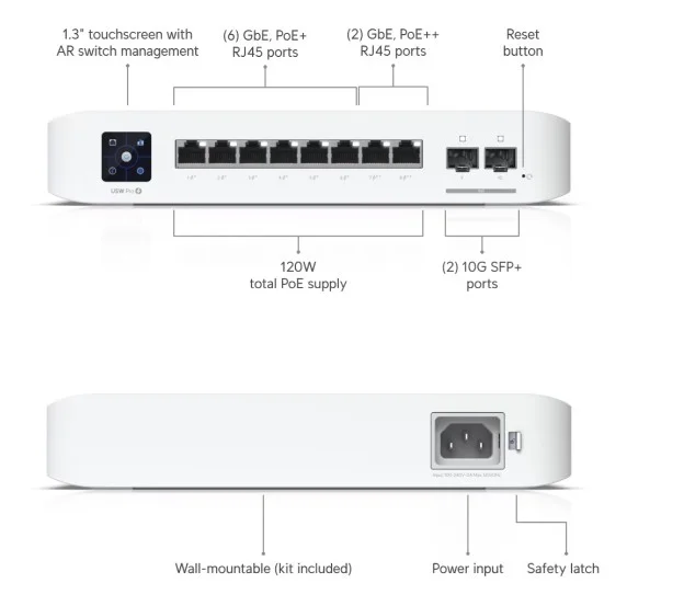 Ubiquiti USW-Pro-8-PoE (120W) Pro 8 PoE