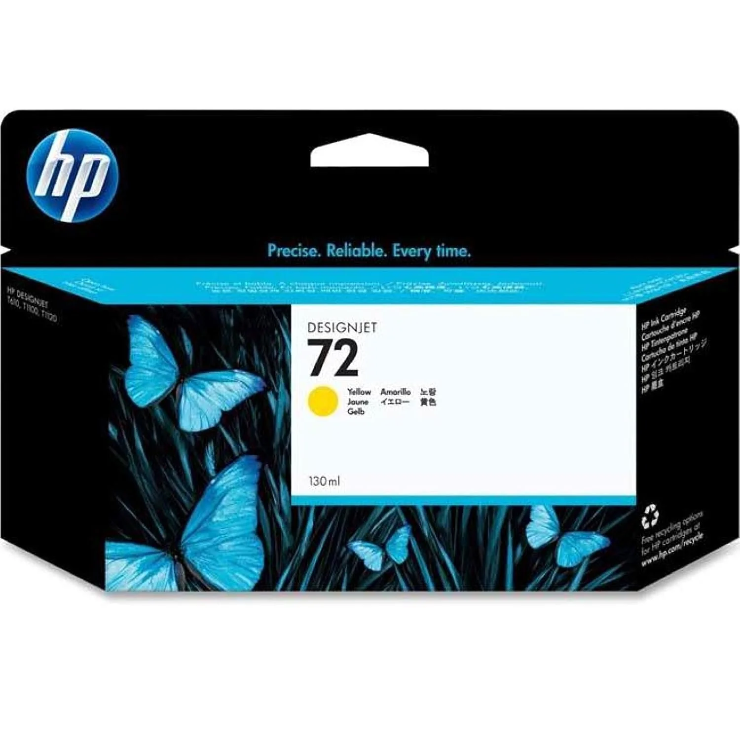 HP 72 130ml Yellow Ink Cartridge HP 72 (C9373A) Original Inkjet Ink Cartridge - Single Pack - Yellow - 1 Each - 130 mL