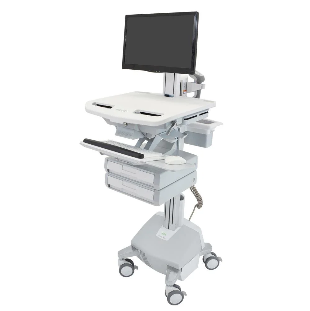 Ergotron SV44-1322-5 StyleView Cart with LCD Pivot, LiFe Powered, 2 Drawers, CHN
