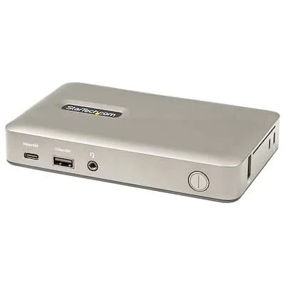 Startech.Com USB C Dock Display Port 4K 30/VGA/65W PD StarTech.com USB 3.1 (Gen 1) Type C, USB 3.1 (Gen 1) Type A Docking Station for Keyboard, Notebook, Workstation - 65 W Power Supply - Space Gray - 1 Displays Supported - 4K - 3840 x 2160, 4096 x 2160, 1920 x 1200 - USB Type-A - 1 x USB Type-C Ports - USB Type-C - 1 x RJ-45 Ports - Network (RJ-45) - VGA - DisplayPort - Wired - Gigabit Ethernet - Mac OS X 10.13 High Sierra, Mac OS X 10.14 Mojave, Mac OS X 10.15 Catalina, Mac OS X 11.0 Big Sur