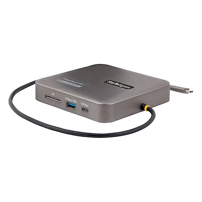 Startech.Com USB C Multiport Adapter Dual 4K HDMI PD StarTech.com USB 3.2 (Gen 2) Type C Docking Station for Headset, Mouse, Keyboard, Smartphone, Desktop PC, Workstation - Memory Card Reader - SD - 100 W - Space Gray - 2 Displays Supported - 4K - 3840 x 2160 - 2 x USB Type-A Ports - USB Type-A - 3 x USB Type-C Ports - USB Type-C - 1 x RJ-45 Ports - Network (RJ-45) - 2 x HDMI Ports - HDMI - Thunderbolt - Wired - Gigabit Ethernet - Windows 7, Windows 8, Windows 8.1, Windows 10, Windows 11, Mac OS