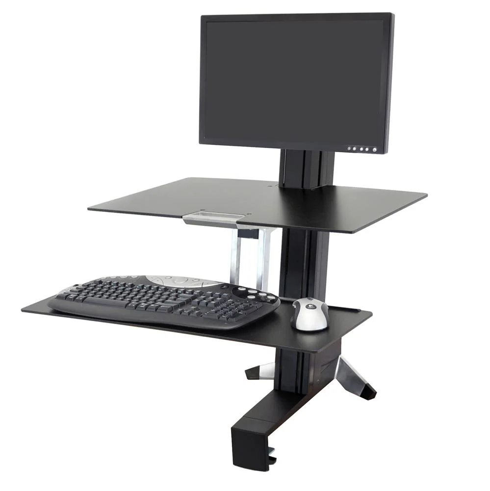 Ergotron 33-350-200 WorkFit-S, Single-LD, Worksurface & Large Kybd Tray