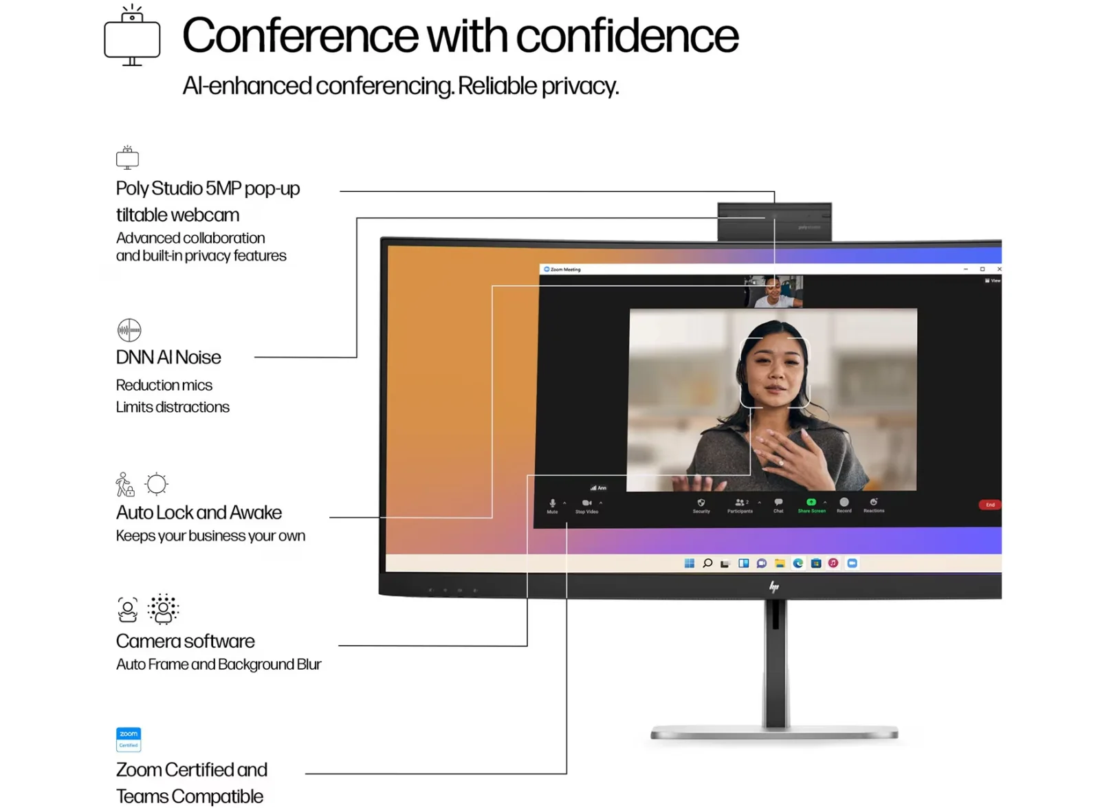 HP 9E0Z2UT HP S5 Pro534pm WQHD USB-C Conf view 4