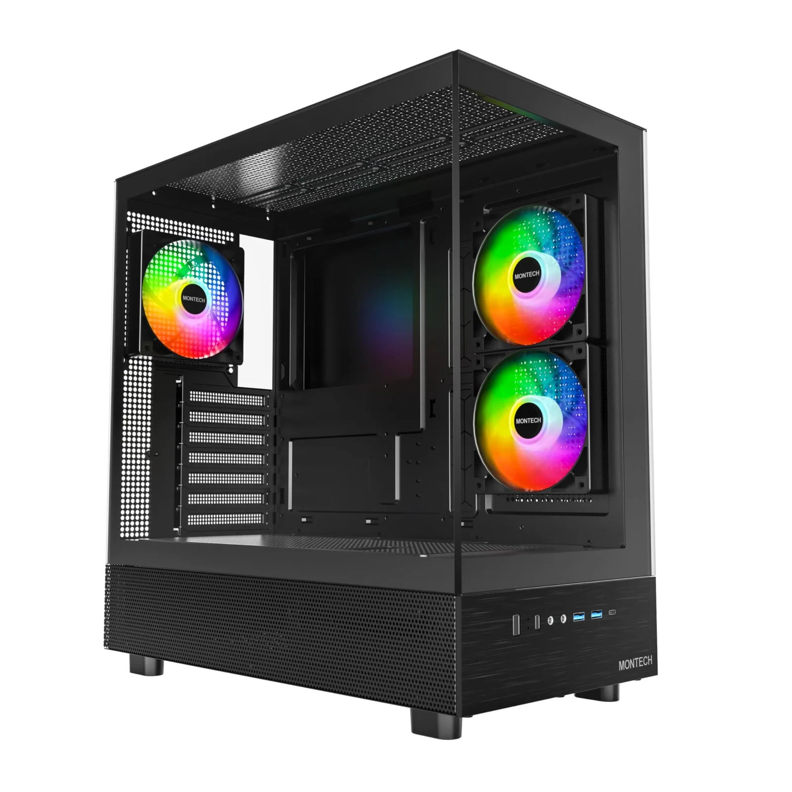 MONTECH XR Wood Black (4 Fan ARGB)-MNT-XR Wood Black