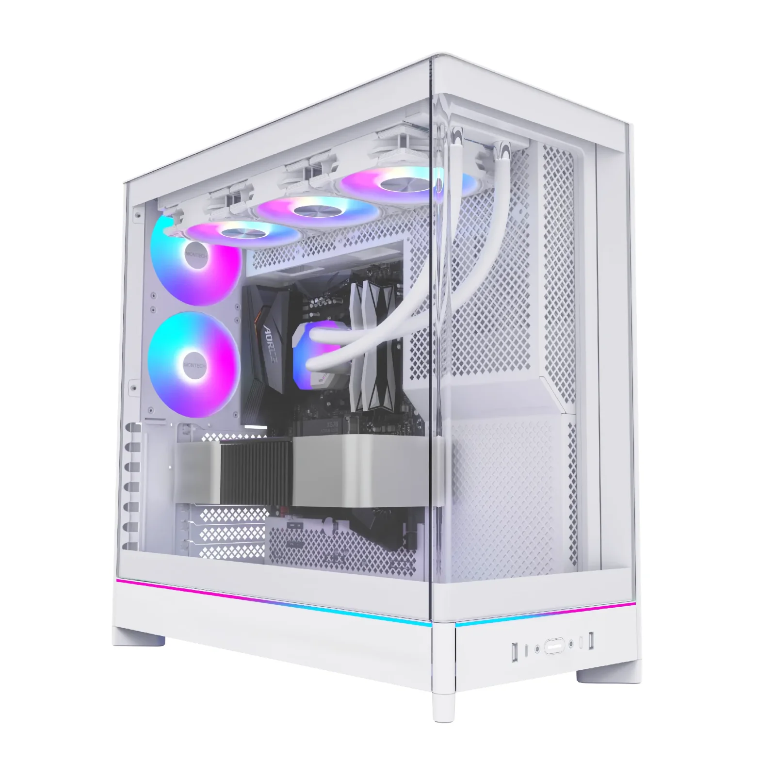 MONTECH HS02 Pro White (TG Front 5 Fan ARGB)-MNT-HS02 Pro White