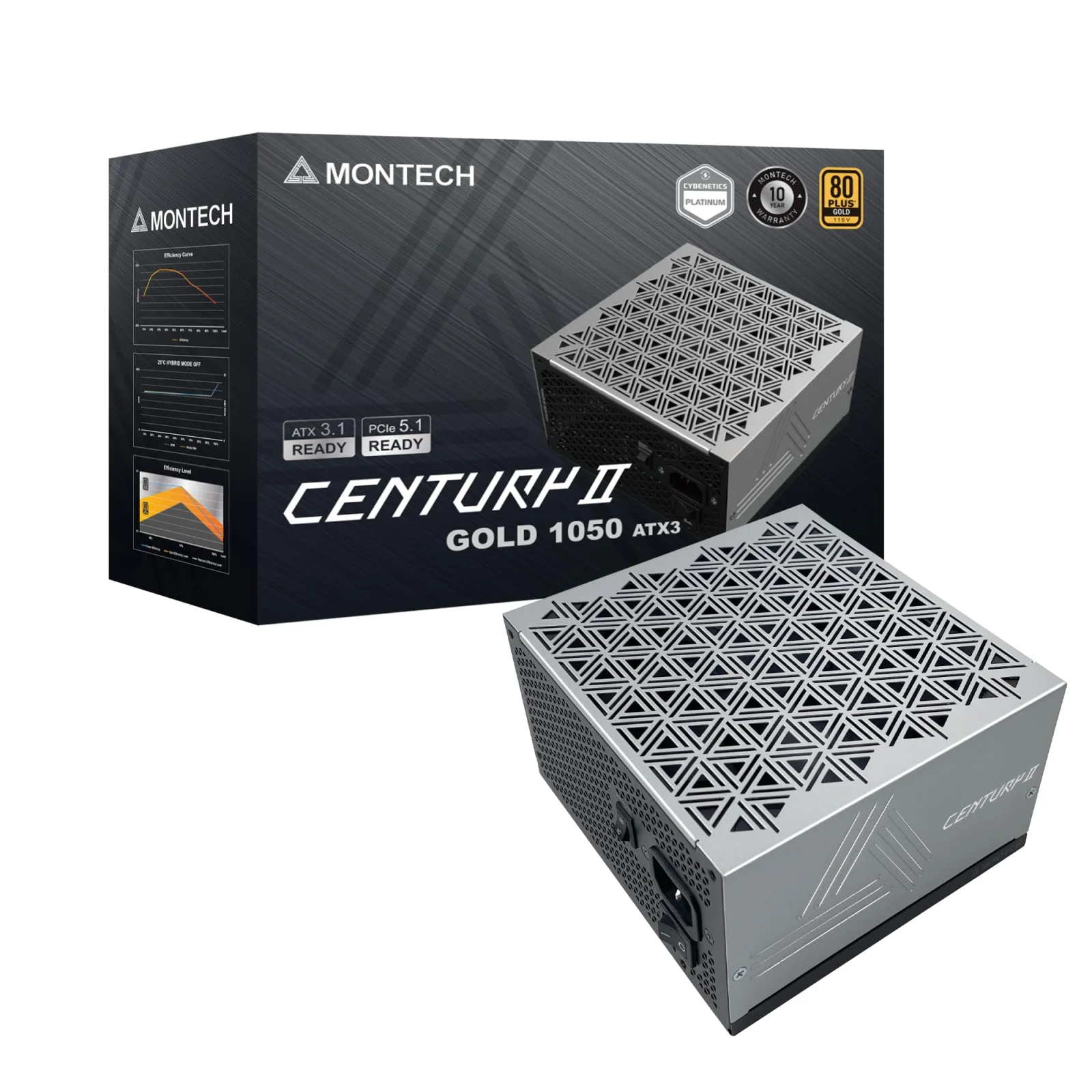 MONTECH Century II 1050W FM (Cybnetics Platinum) ATX3.1 + PCIe 5.1-MNT-Century II 1050W
