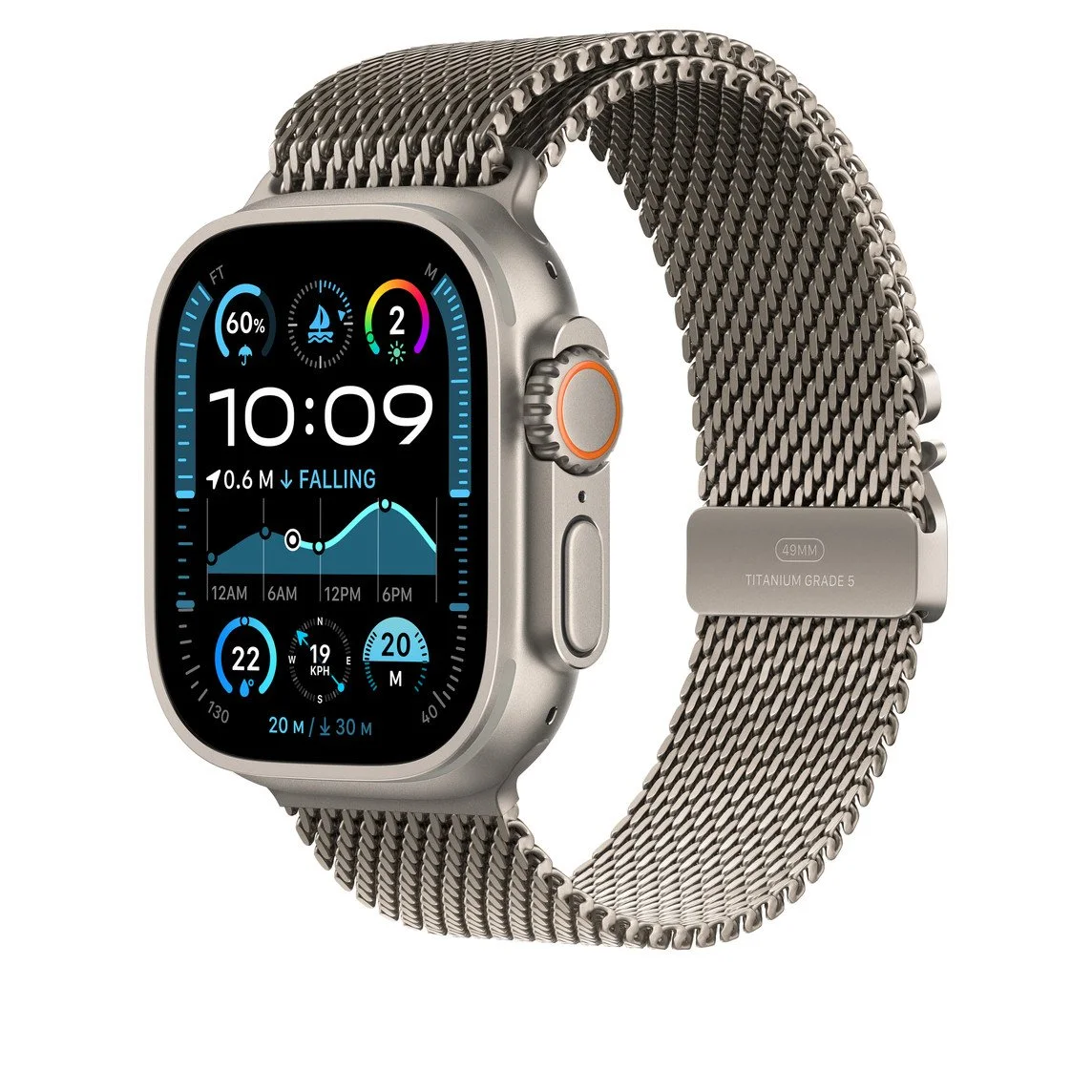 APPLE MXKC3FE/A 49mm Natural Titanium Milanese Loop - Small