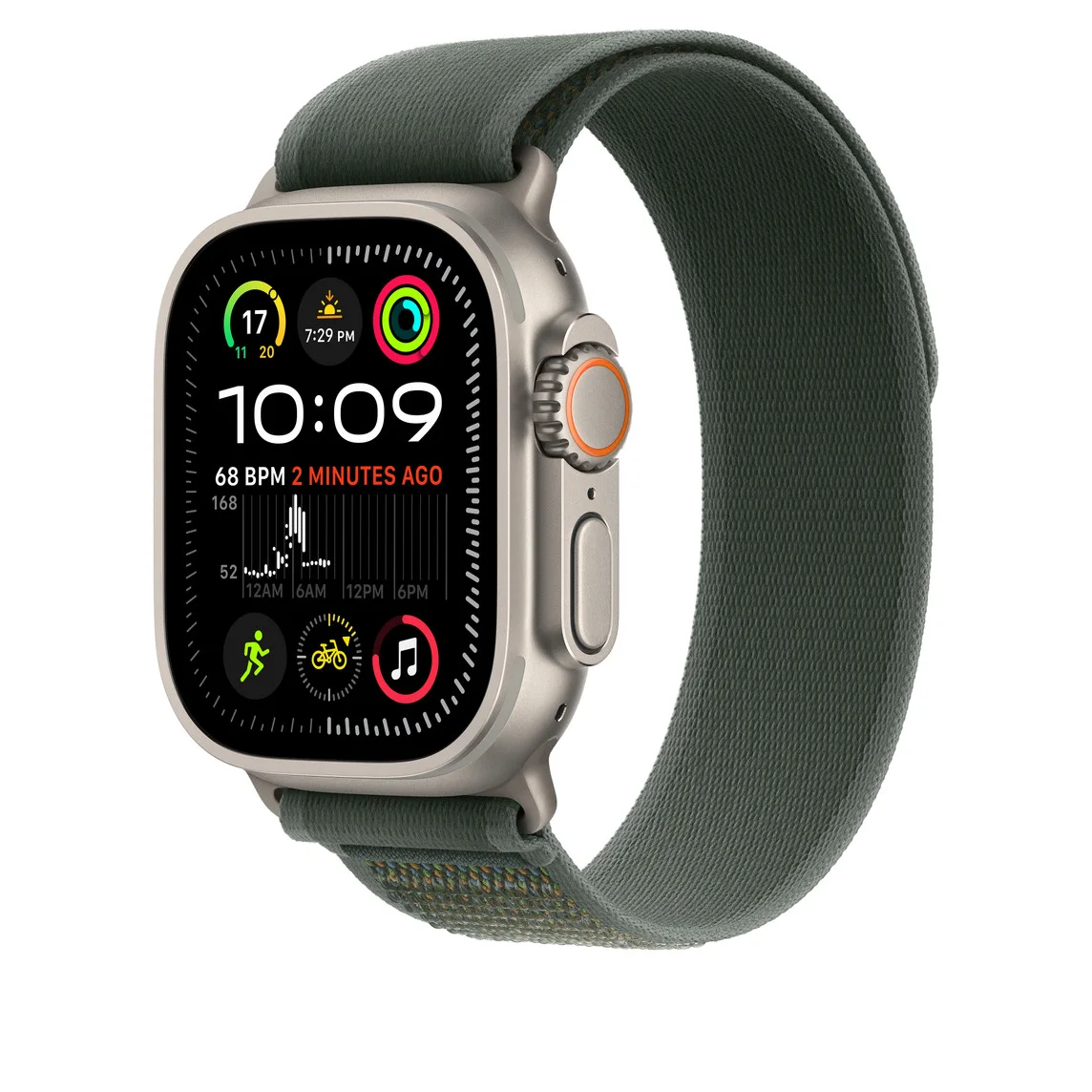 APPLE MXTP3FE/A 49mm Green Trail Loop-M/L - Natural Titanium Finish