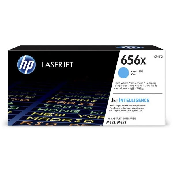 Hp 656X Cyan LaserJet Toner Cartridge HP 656X (CF461X) Original High Yield Laser Toner Cartridge - Cyan - 1 Each - 22000 Pages