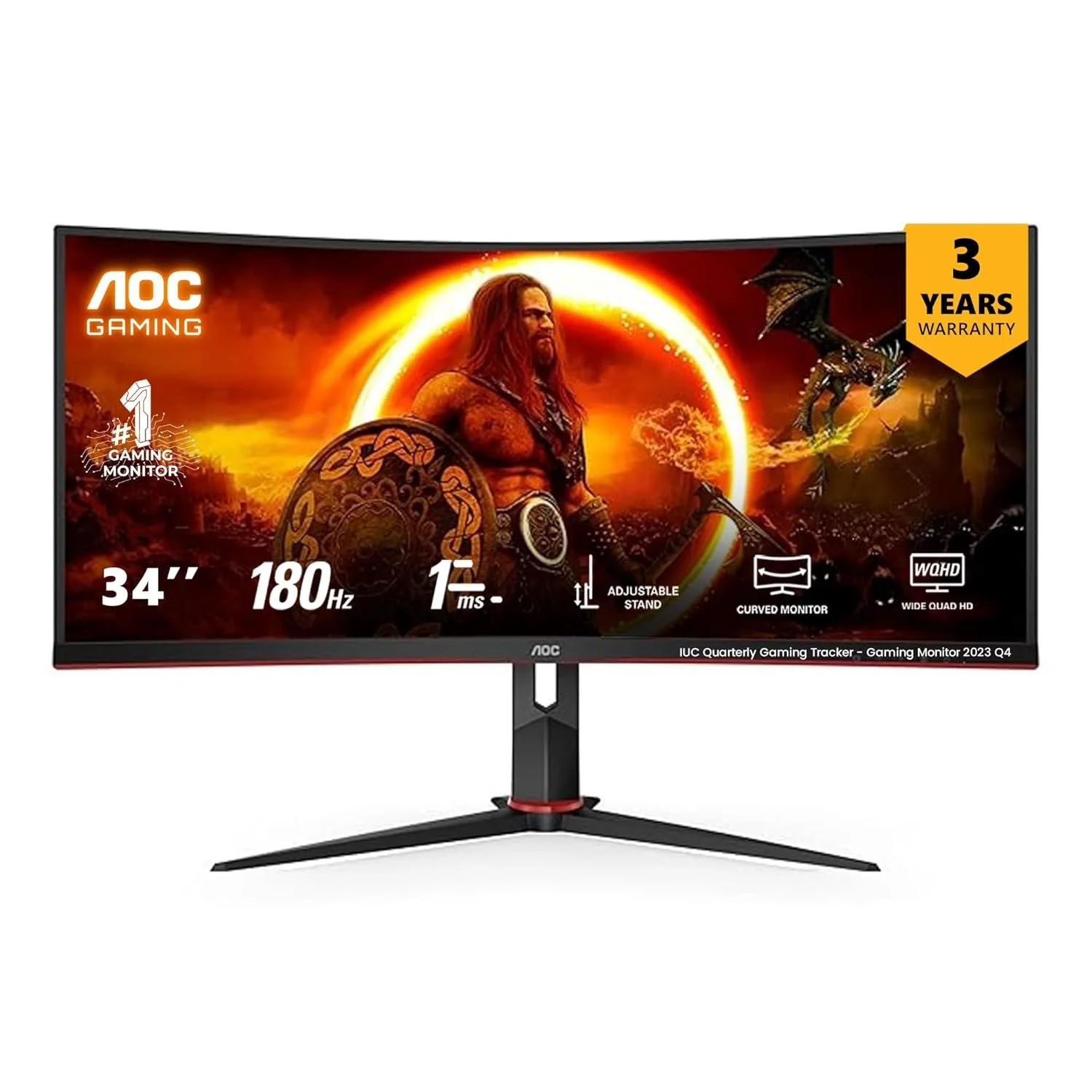 AOC CU34G2XP/BK | 34-Inch Wide QHD Curved Gaming Monitor