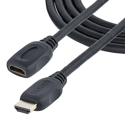 Startech.Com 2M HDMI EXTENSION CABLE - M/F StarTech.com 2m HDMI Extension Cable, HDMI Male to Female Cable, 4K HDMI Cable Extender, 4K UHD HDMI Cable with Ethernet M/F, HDMI 1.4 - Cable for Audio/Video Device - First End: 1 x 19-pin HDMI Digital Audio/Video - Male - Second End: 1 x 19-pin HDMI Digital Audio/Video - Female - Extension Cable - Shielding - Gold Plated Connector - 28 AWG - Black