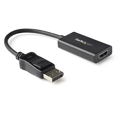 Startech.Com DISPLAYPORT TO HDMI ADAPTER WITH HDR StarTech.com DisplayPort to HDMI Adapter, 4K 60Hz HDR10 Active DisplayPort 1.4 to HDMI 2.0b Converter, Latching DP Connector, DP to HDMI - 1 x 20-pin DisplayPort 1.4 Digital Audio/Video - Male - 1 x 19-pin HDMI 2.0b Digital Audio/Video - Female - Black