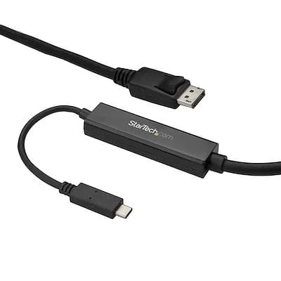Startech.Com 3M CABLE USB C TO DISPLAYPORT StarTech.com 9.8ft/3m USB C to DisplayPort 1.2 Cable 4K 60Hz - USB Type-C to DP Video Adapter Monitor Cable HBR2 - TB3 Compatible - Black - Cable for Chromebook, Projector, MacBook, Workstation, MacBook Pro, iPad Pro - First End: 1 x 24-pin USB 3.1 (Gen 1) Type C - Male - Second End: 1 x 20-pin DisplayPort Digital Audio/Video - Male - 21.6 Gbit/s - Supports up to3840 x 2160 - Black