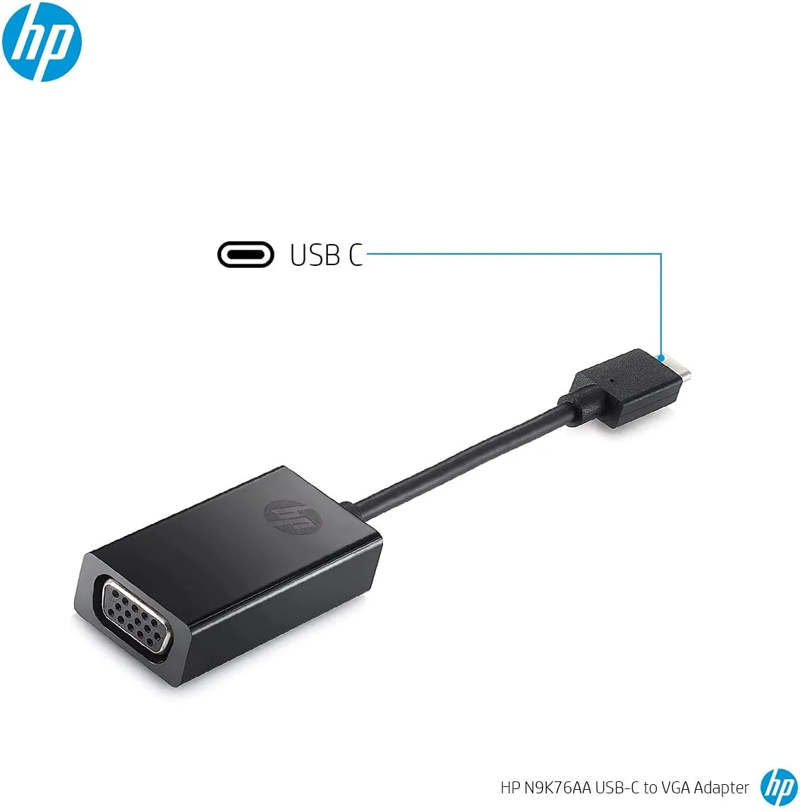 HP N9K76AA HP USB-C to VGA Adapter-WW view 3