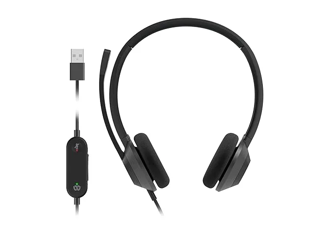 Cisco Headset 322 Wired Dual On-Ear Carbon Black USB-A (HS-W-322-C-USB)