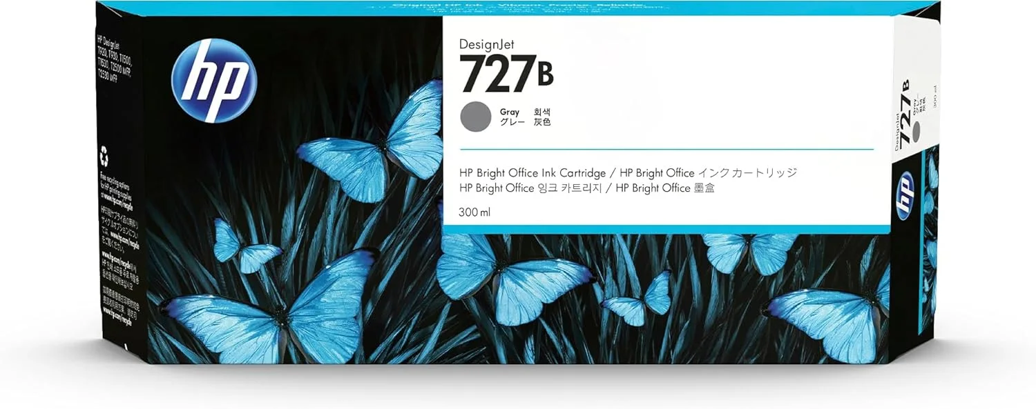 HP 727B 300ml Gray Ink Cartridge HP 727B Original Inkjet Ink Cartridge - Grey Pack - 300 mL