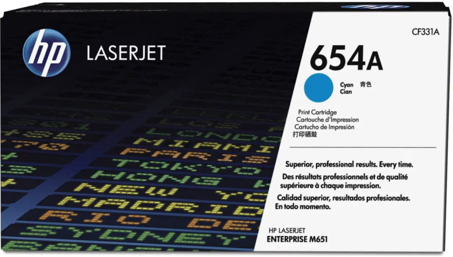 Hp 654A CYAN LJ TONER CART CF331A HP 654A Original Laser Toner Cartridge - Single Pack - Cyan - 1 Each - 15000 Pages