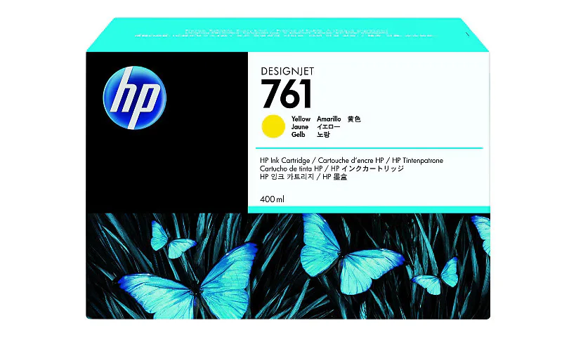 HP 761 400ml Yellow Ink Cartridge HP 761 (CM992A) Original Inkjet Ink Cartridge - Single Pack - Yellow - 1 / Each - 400 mL