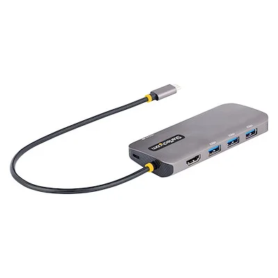 Startech.Com USB C Multiport Adapter 4K 60Hz HDMI PD StarTech.com USB Type C Docking Station for Workstation - 100 W - Space Gray - Portable - 1 Displays Supported - 4K, 2K - 3840 x 2160, 4096 x 2160, 3440 x 1440 - USB Type-A - USB Type-C - 1 x RJ-45 Ports - Network (RJ-45) - 1 x HDMI Ports - HDMI - DisplayPort - Thunderbolt - Wired - Gigabit Ethernet - Mac OS X 10.11 El Capitan, Mac OS X 10.15 Catalina, Mac OS X 11.0 Big Sur, Mac OS X 12.0 Monterey, Mac OS X 13.0 Ventura, macOS 14, Windows 7, W