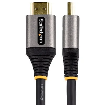 Startech.Com 6ft 2m Certified HDMI 2.1 Cable - 8K/4K StarTech.com 6ft/2m HDMI 2.1 Cable, Certified Ultra High Speed HDMI Cable 48Gbps, 8K 60Hz/4K 120Hz HDR10+, 8K HDMI Cable, Monitor/Display - Cable for Audio/Video Device, Monitor, TV, Workstation, Apple TV, Projector - First End: 1 x 19-pin HDMI 2.1 Digital Audio/Video - Male - Second End: 1 x 19-pin HDMI 2.1 Digital Audio/Video - Male - 48 Gbit/s - Supports up to7680 x 4620 - Shielding - Gold Plated Connector - 30/32 AWG - Grey