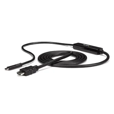 Startech.Com 2M USB-C TO HDMI ADAPTER CABLE - 4K 30HZ StarTech.com USB to HDMI Cable 6 ft 2m USB-C to HDMI 4K 60Hz USB Type to HDMI Computer Monitor Cable - Cable for Projector, Workstation, MacBook, TV, MacBook Pro - First End: 1 x 19-pin HDMI 1.4 Digital Audio/Video - Male - Second End: 1 x 24-pin USB Type C - Male - Supports up to3840 x 2160 - Black