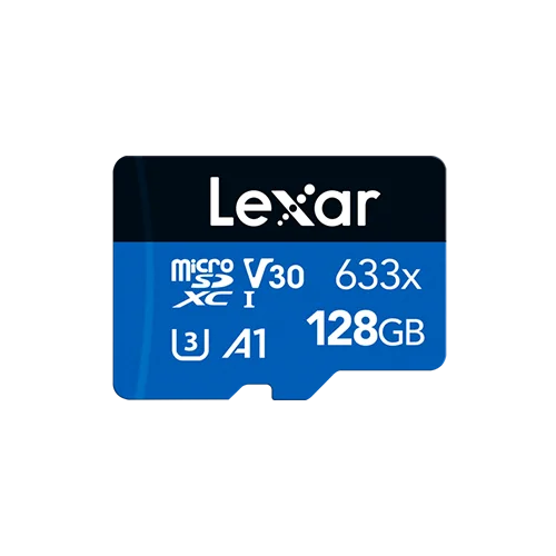 128GB micro - Lexar® High-Performance 633x microSDHC™/microSDXC™ UHS-I Card BLUE Series