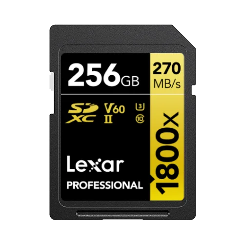 256GB SD - Lexar® Professional 1800x SDXC™ UHS-II Card GOLD Series