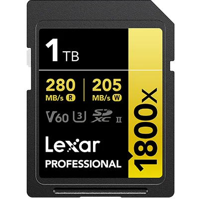 1TB SD - Lexar® Professional 1800x SDXC™ UHS-II Card GOLD Series