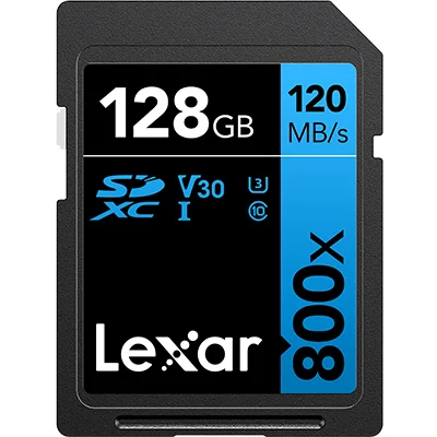 LEXAR 128GB - Lexar® High-Performance 800x SDHC™/SDXC™ UHS-I Card BLUE Series