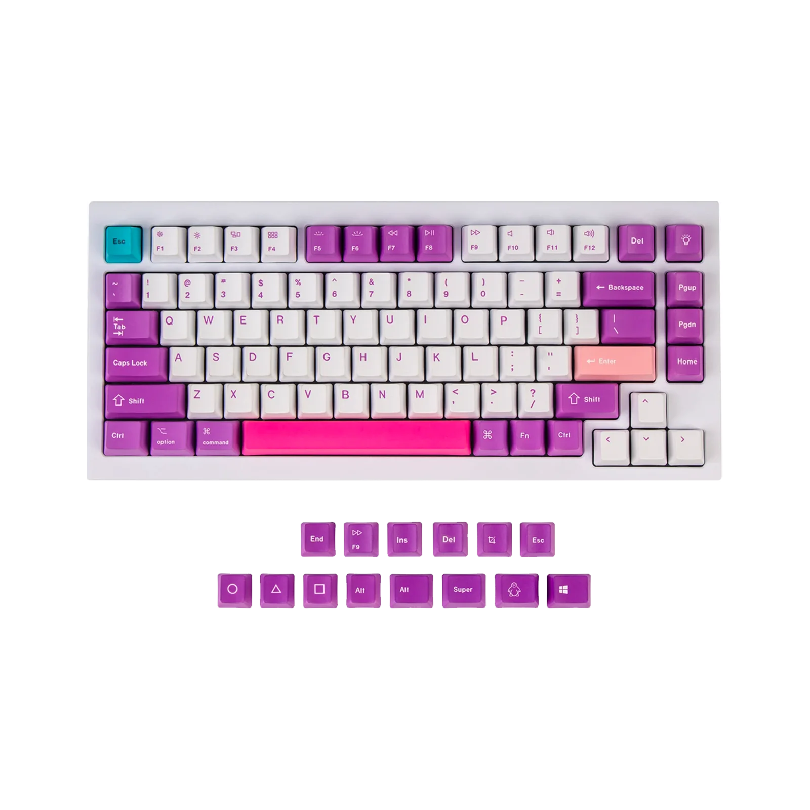 OEM Dye-Sub PBT Keycap Set - Unicorn - Version A 75%