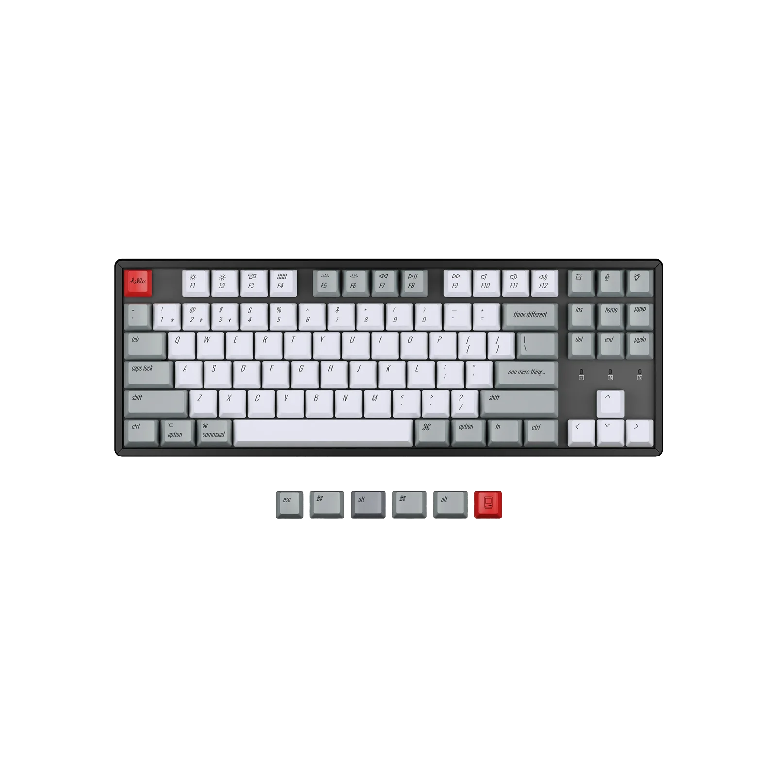 Keychron K8 OEM Profile Dye-Sub PBT Retro keycaps set - 87 view 2