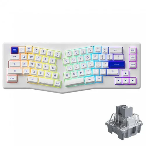 AKKO Keyboard - ACR PRO Alice Spray Painted Acrylic White pre-assembled Bundle Akko silver