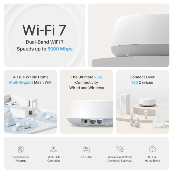 TP-Link Deco BE25(2-pack) BE3600 Whole Home Mesh WiFi 7 view 3