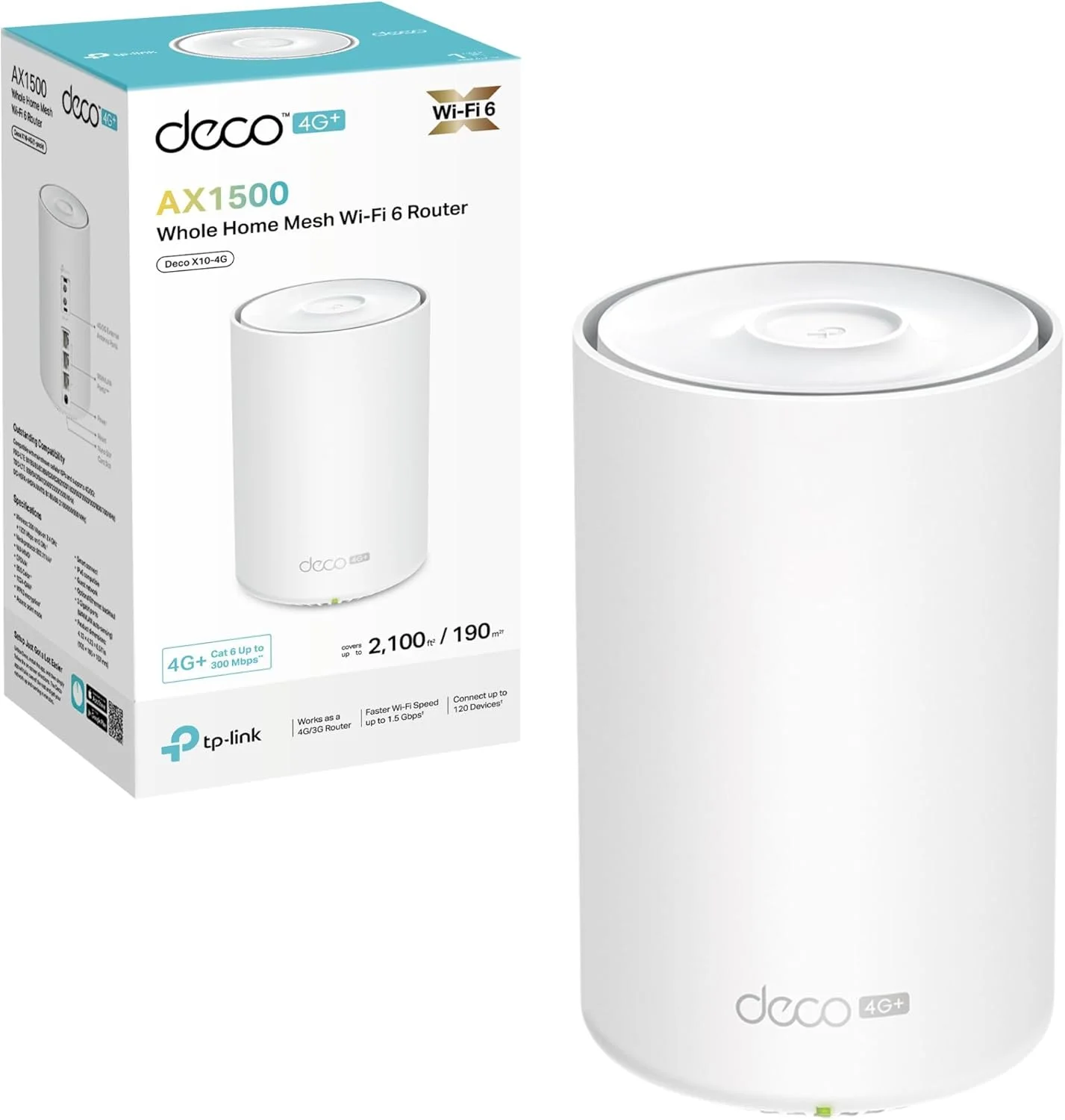 TP-Link Deco X10-4G 1PACK 4G+ AX1500 Whole Home Mesh WiFi 6 Gateway