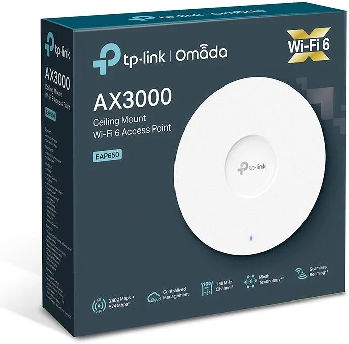 TP-Link EAP650-DESKTOP AX3000 Ceiling Mount WiFi 6 Access Point